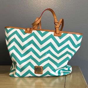 Dooney & Bourke Aqua Chevron Tote